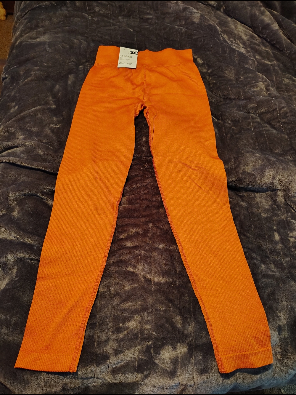 Sonoma Orange Ribbed Women's Leggings
